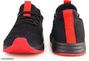 Stylish Black Flyknit Solid Walking Shoes For Men