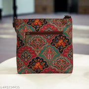 JUGNU-Bag red Handicraft Fabric Printed Sling Bag - Stylish and Sustainable Shoulder Crossbody Bag for Everyday Use