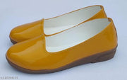 New latest kids yellow patent loffer for girls partywear