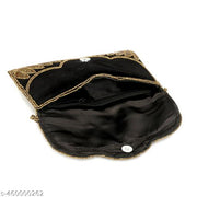 New Design Stylish Black Handmade Embroidery Clutch for Women/Ladies