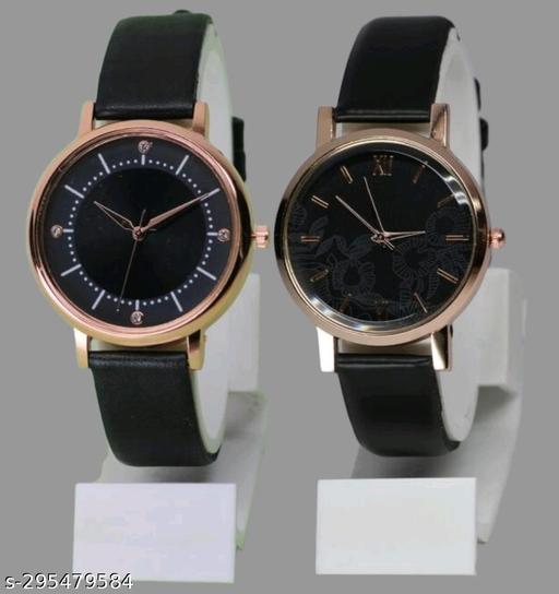 Best Quality Festive Season Flower Designer Round Dial Gorgeous Leather Belt women watches Combo Pack of 2 combo wathces for women stylish girl watches combo pack of 2 analog watches wrist watches combo watches for girls stylish watches Set