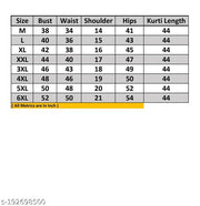 Plus Size Women Embroidered Cotton Kurti M to 6XL | Stylish Straight Kurti for Daily Wear