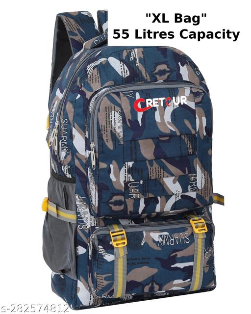 XL 55 L Military Print Backpack Hiking Bag Trekking Bag for Men Women Rucksack (grey)
