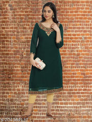 Embroidered georgette designer kurti for women