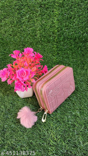Small Double Chain Wallets with Credit Card Holder for Women and girls, Front Designs may very