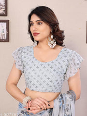 Daily Wear Bollywood Style Trendy Printed Saree For Women with Unstitch Blouse Piece