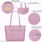 Stylish Quilted Tote Bag for Women | Premium PU Leather Shoulder Bag | ZOOT 24 Handbag