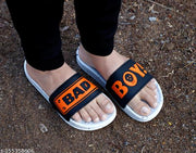 Men's Orange Synthetic Leather Daily Casual Slider