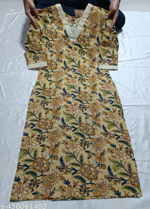 Women's Cotton Printed straight kurti