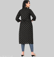 Rayon Kurti for women Gold Foil Print