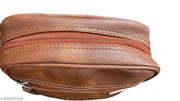 Stylish Small PU Leather Sling Cross Body Travel Office Business Messenger One Side Shoulder Bag for Men & Women (TanBrown