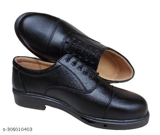Original Leather Softy Oxford shoes for Police / Défense / NCC / Scout / Army & Other official for Man & Boys  ( Black )
