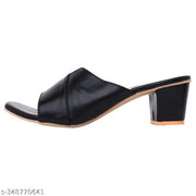 Heeled Sandals Square Toe Sandals Slip On Fashion Wedding Chunky Block Mule Heels for Women