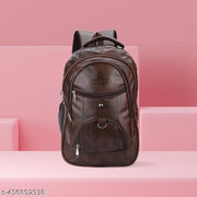 Versatile 35L Leather College Backpack - Stylish, Reliable, Essential (Brown)