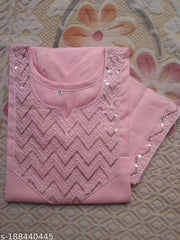 Womens Neck & Border Embroidered  Straight Fancy Kurta