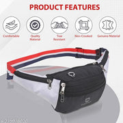 SAMTROH Stylish Waist Bag Elegant Style Travel Pouch Passport Holder Waist Bag (Black, Grey)