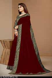 Graceful Georgette Silk Saree with Luxurious Maharani Lace Border