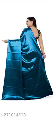 SATIN SILK SAREE WITH JACQUARD BLOUSE