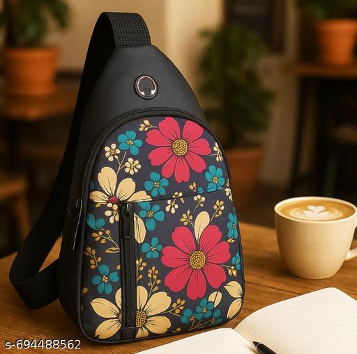 Trendy Floral Sling Backpack Waterproof