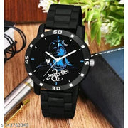 AV Poster Black Pu Men Watch