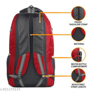 35 L Casual Waterproof Laptop Bag/Backpack for Men Women Boys Girls/Office School College Teens & Students (Red ,grey)