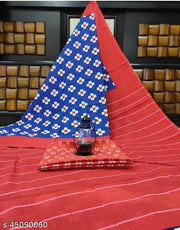 Jaipuri Hand Block Printed Soft Cotton Mulmul Saree ,Sanganeri Cotton Malmal Saree, Bagru Cotton Saree, Batic / Batik Print Cotton saree In Super Fine 92*80 Fabric Quality With Attached Blouse Piece for Woman