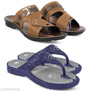 TieFit Men's Stylish Slipper Combo Pack of 2 Slipper, Casual Flip Flop, Slip On for Men's,Thong Flip-Flops