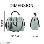 Shoulder PU-Leather Handbags for Women's. Combo Set of 4