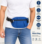Men’s Blue Waist Bag Multi Pocket Sling & Fanny Pack | Adjustable Belt Bag for Travel & Daily Use Waist Bag for Every day The Modern Stylish waist bag for men and women