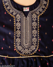 Elegant Rayon Printed EmbroideryWomen's Kurta - Perfect Blend of Style and Comfort(Blue)