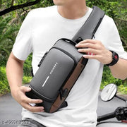 Waterproof Anti-Theft Crossbody Sling Bag for Men with USB Charging Port – Stylish & Durable Chest Shoulder Bag for Travel, Sports, and Everyday Use – Lightweight, Secure & Comfortable