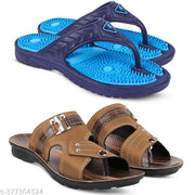 TieFit Men's Stylish Slipper Combo Pack of 2 Slipper, Casual Flip Flop, Slip On for Men's,Thong Flip-Flops