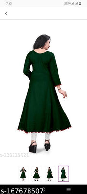 4 LATKAN   Embroidered   green   kurti woman,s