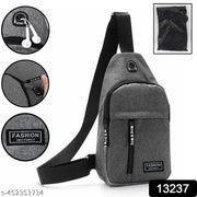 body fanny pack waist bag, Shoulder Bags Chest Men Casual fashion USB Charging earphone hook Sling Travel Bag (1 Pc)