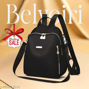 New Nylon Black Solid Multi Pocket Edition Backpack for Women/Girls- College Travel Casual Use