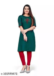 Fancy Festival Doimond  Hot Fix Cotton Kurti Combo-2