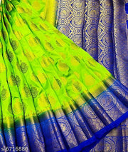 Banarasi silk Green Jacquard Saree With blouse