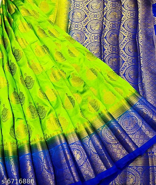 Banarasi silk Green Jacquard Saree With blouse