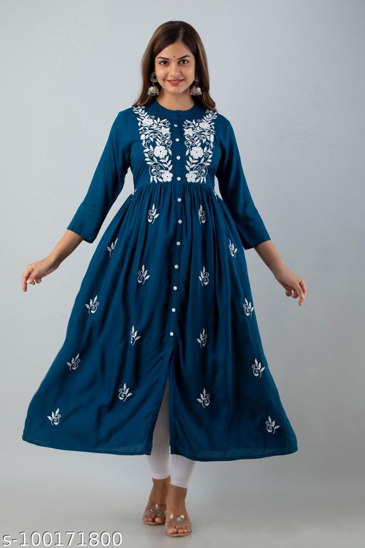 Womens Rayon kurta, partywear kurta, dailyuse kurta, kurti, kurta for womens, trendy kurta, embroidery kurta, embroidery kurti, long kurta, flared kurta, anarkali kurta