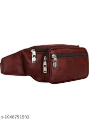 Latest Men Women Leather Waist Pack Travel Bags For Money| Belt| Cards |Mobile| Documents| Kit| Books and Bills Dairy Pouch Cross Side Bag For Men Women .With Belt Stylish Small Luggage Accessories Bag I Waist Bags I Fanny pack.