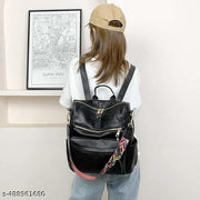 Muchova Backpack For Women Lightweight Black Colour Big Compartment Shoulder Bag Daily Travel Use Bag For Girls Ladies