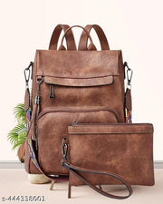 Bohobuzz Backpack Purse for Women Convertible Travel Vintage PU Leather Bag(Backpack,bag,backpack for women women bag fashion,stylish)
