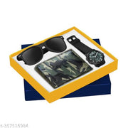 LORENZ Army Design Men's Watch, Army Design Wallet & Black Sunglasses Combo for Men | Gift Combo for Boys | CM-2069SN-WL-23