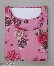 Polyster/Crepe fabric-Women Ethnic Wear Women Crepe Fabric Printed Straight Kurti, Size -S, M, L, XL, XXL, 2XL, XXXL, 3XL, 4XL, 5XL ( New Arrival New Design Fashionable Kurti )