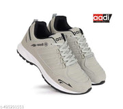 AADI Men's Grey Synthetic Leather Comfortable Lightweight Outdoor Lace Up Running, Walking & Gym Casual Sports Shoes