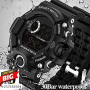 Sports Digital Watch with 6 LED Backlight & Silicone Strap
