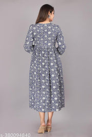 Printed Pom-Pom Anarkali