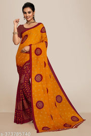 Kanooda Prints Fancy Bandhani Printed Georgette Saree