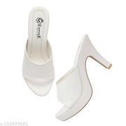 Women & Girls Fashionable White Platform Heels Comfortable High Broad flatform Heels