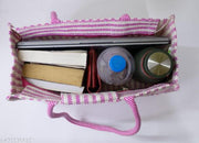 Stylish jute handbag for women |shopping and travel bag with mobile pouch and 2 zipper lock